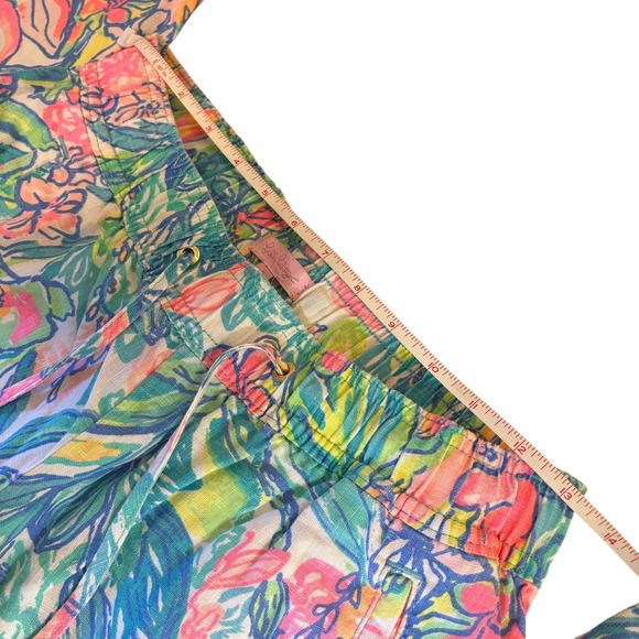 Lilly Pulitzer Aiden Surf Gypsea Pull-On Linen‎ Drawstring Pants Size S - Picture 13 of 14